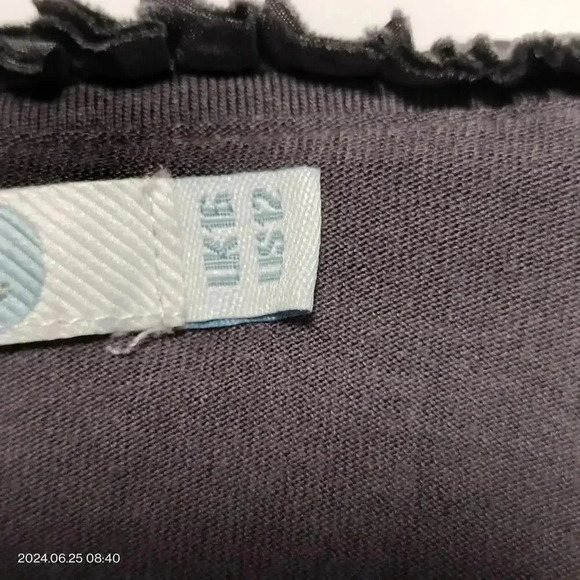 Boden size 12 Gray Viscose silk Trim Sleeveless Pleated Classic Pull On Top - Picture 5 of 8